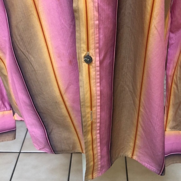 Ted Baker London Multicolored Striped Button Down Mens Long Sleeve Shirt Size M - Picture 6 of 16